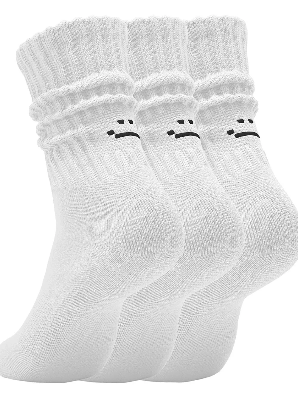 White Women’s Men Crew Socks - Pack of 3